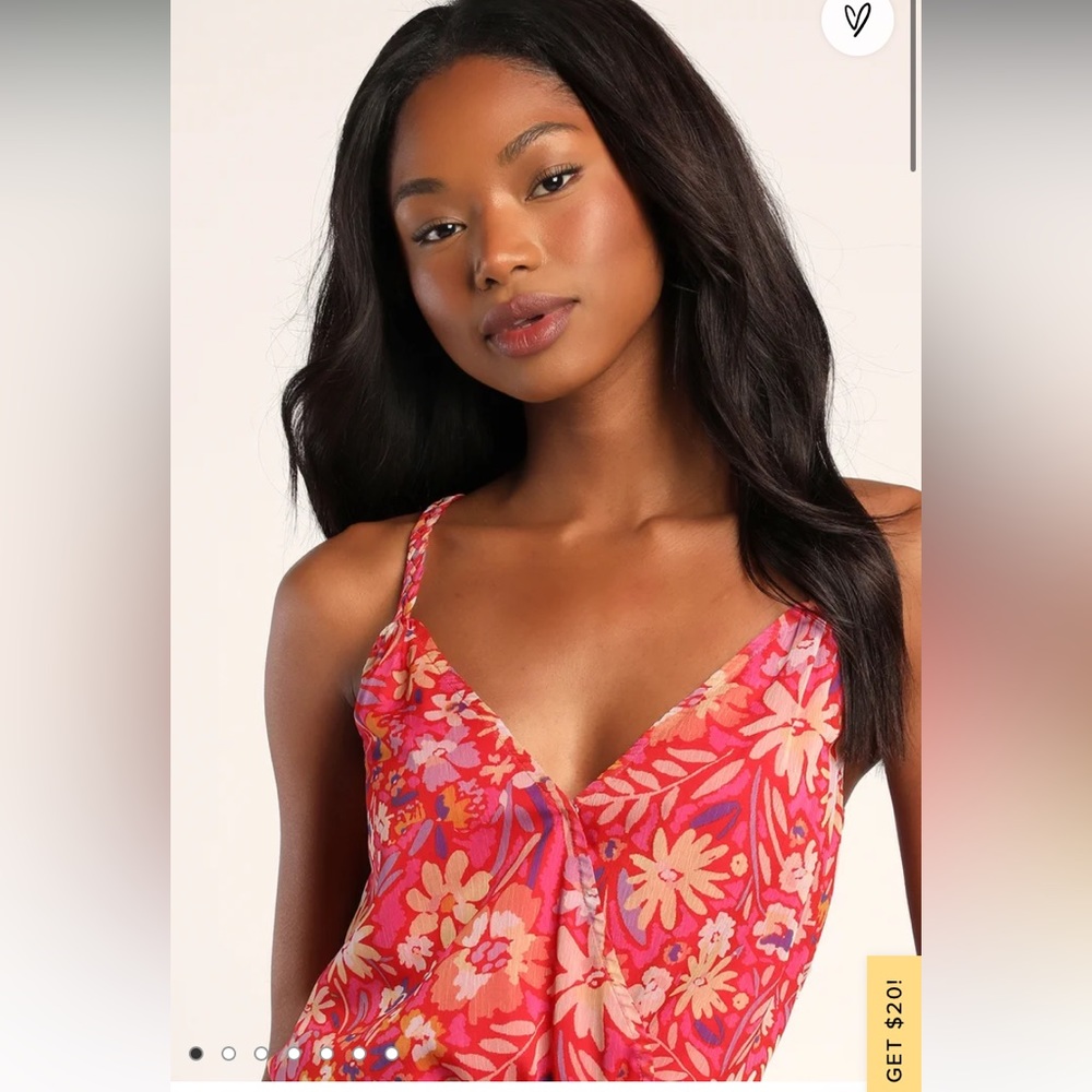 NWT Lulus pink floral bodysuit
